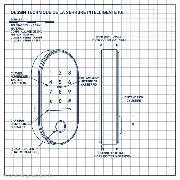 Schéma K6 Keypad pour serrure connectée T31