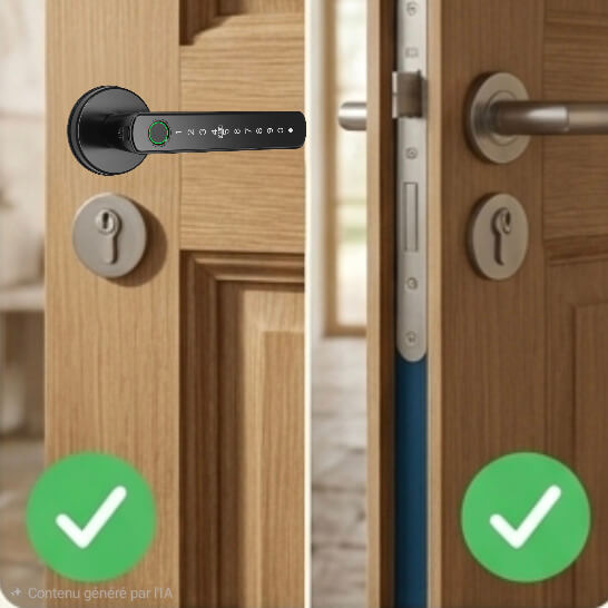 Poignée connectée compatible pour les portes standard