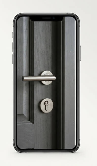 Prendre une photo côté extérieur d'une porte