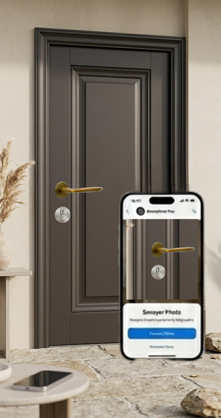 Prendre une photo côté intérieur d'une porte