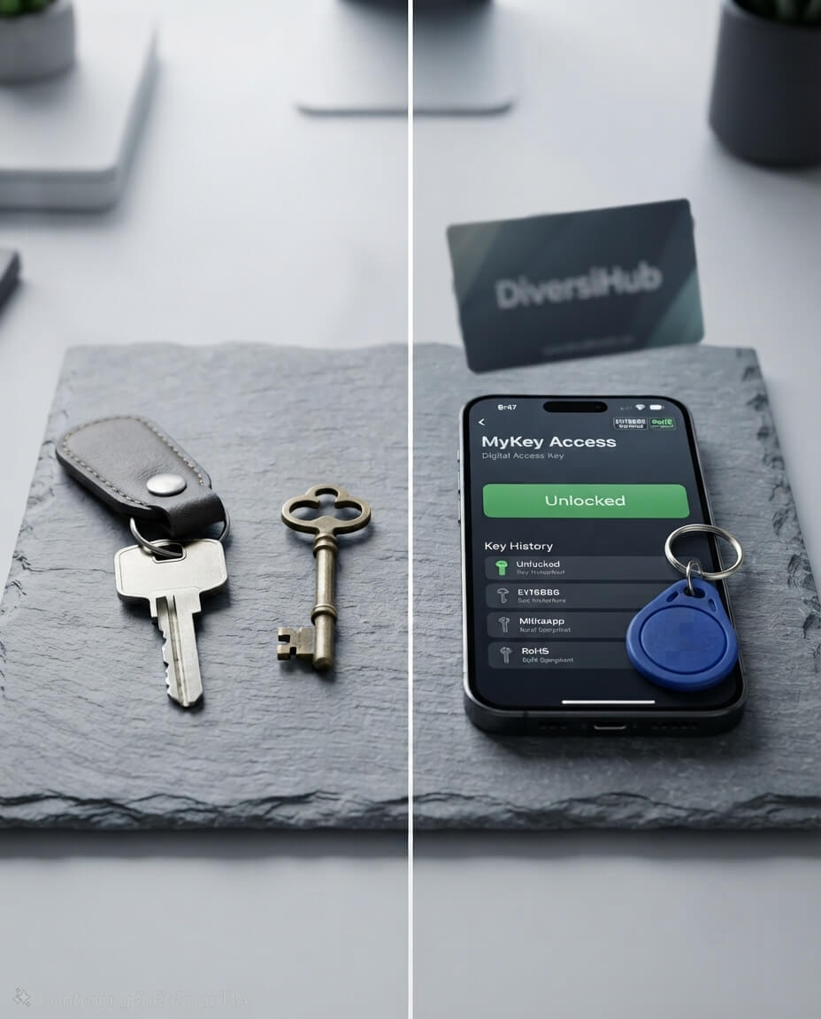 Comparaison clé classique vs smartphone.
