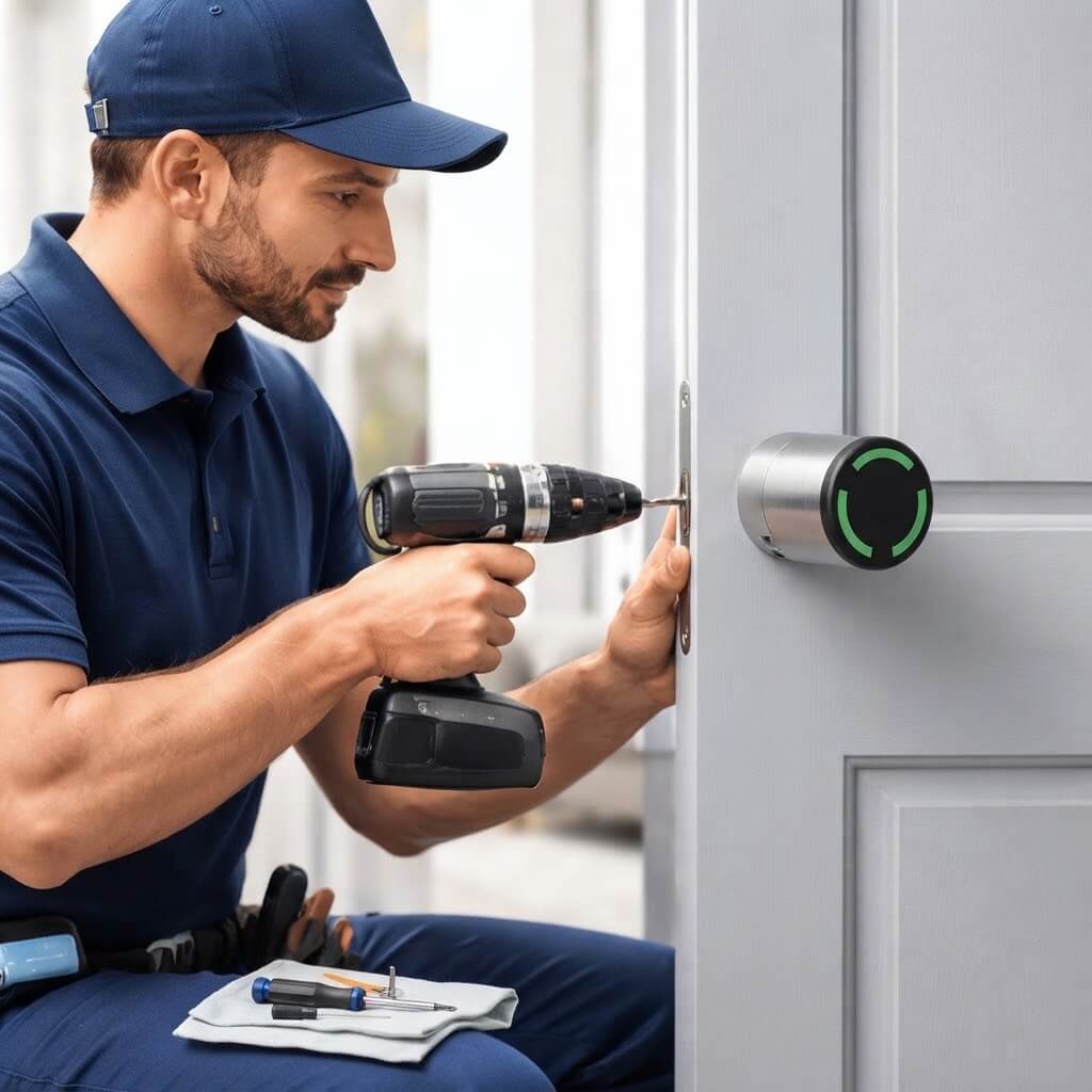 Installation à domicile d'une serrure connectée à Bruxelles