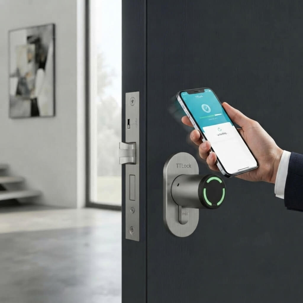 Ouverture du cylindre connecté IP65 via smartphone TTLock