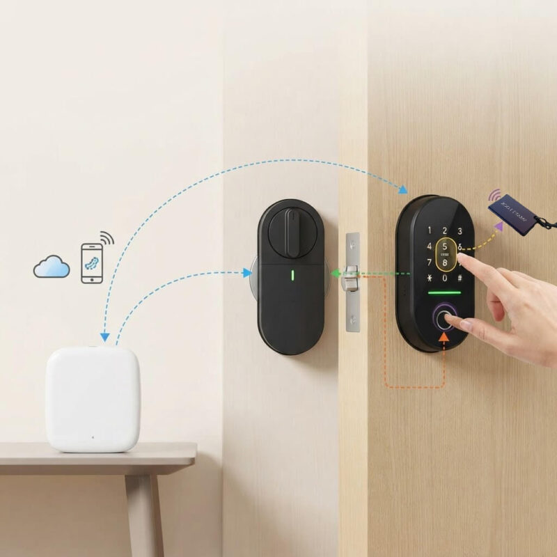 Fonctionnement du pack serrure connectée T31 avec clavier K6 et passerelle TTLock